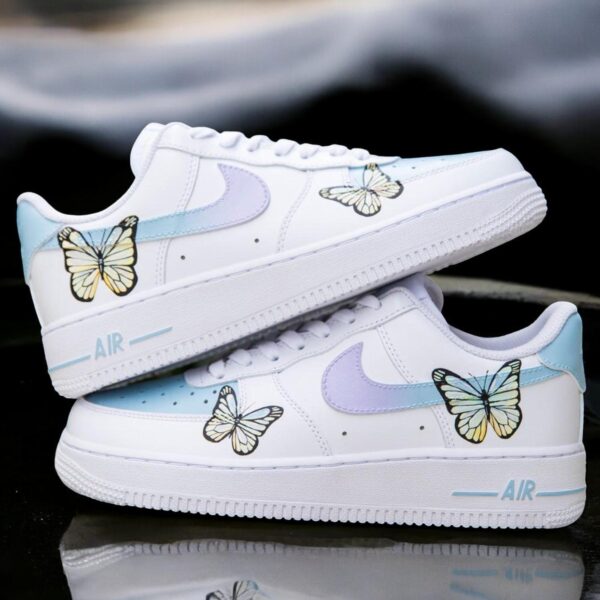 Custom Air Force 1 Purple Butterfly Sneakers