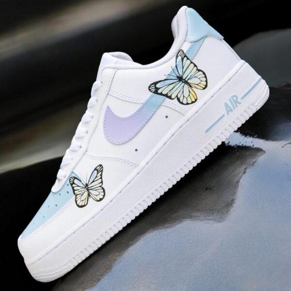 Custom Air Force 1 Purple Butterfly Sneakers