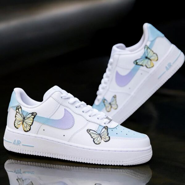 Custom Air Force 1 Purple Butterfly Sneakers