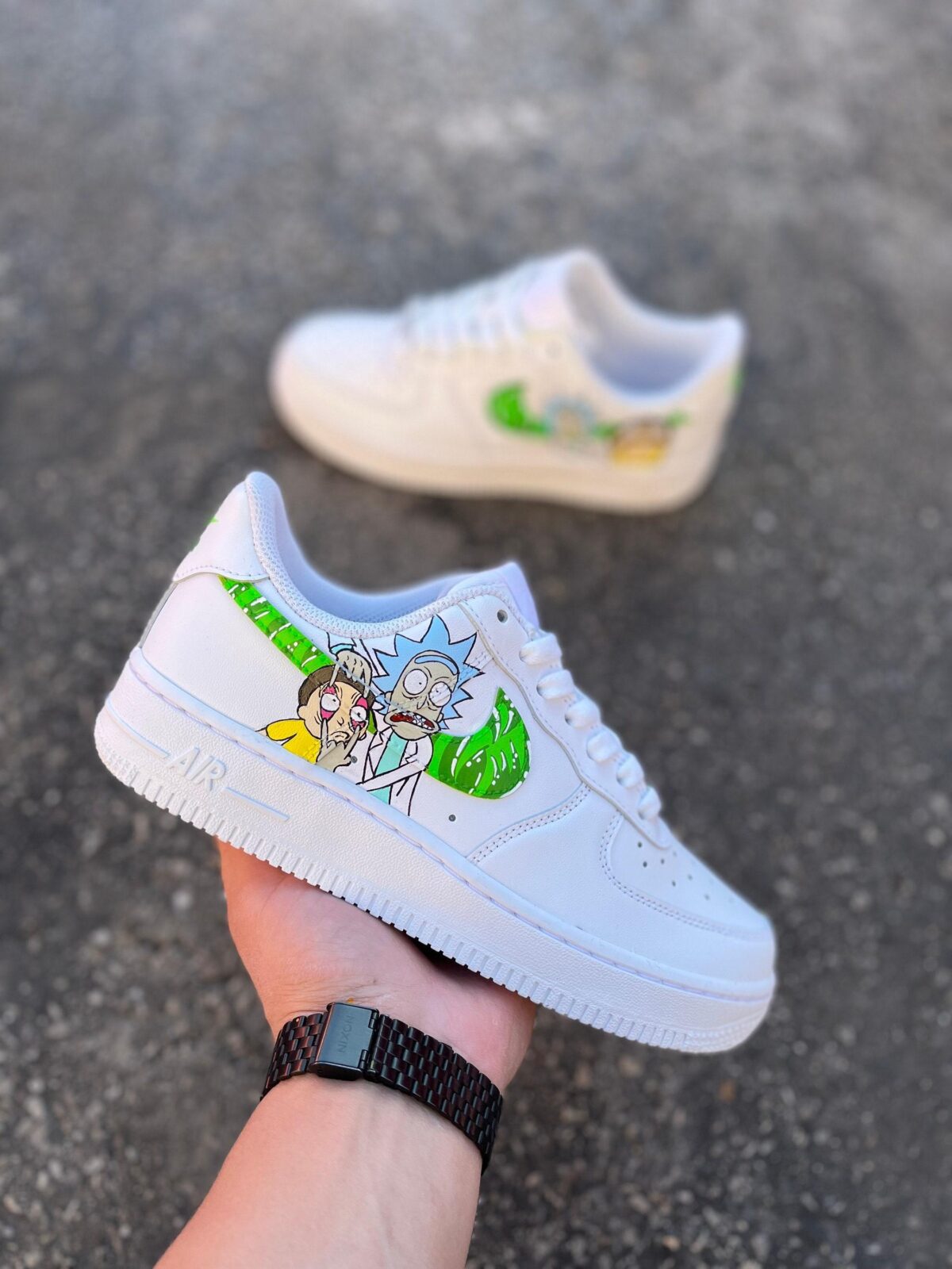 Custom Air Force 1 Rick and Morty Sneakers