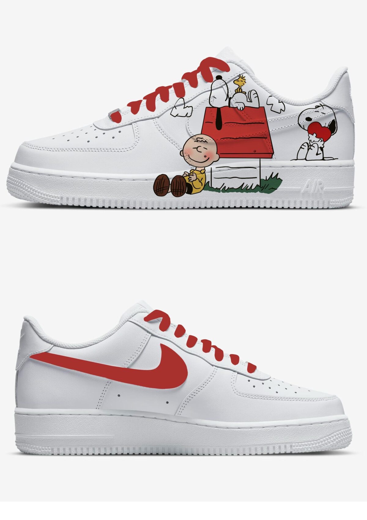 Custom Air Force 1 Snoopy Anime Wedding Sneakers in Street Style