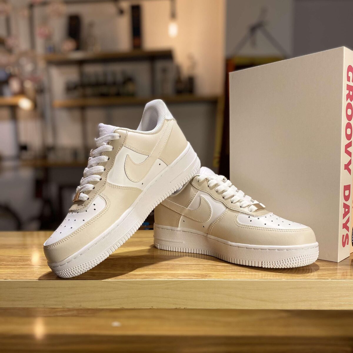 Custom Air Force 1 Unique Beige Brown Designs for Your Style