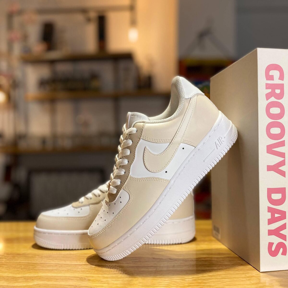 Custom Air Force 1 Unique Beige Brown Designs for Your Style