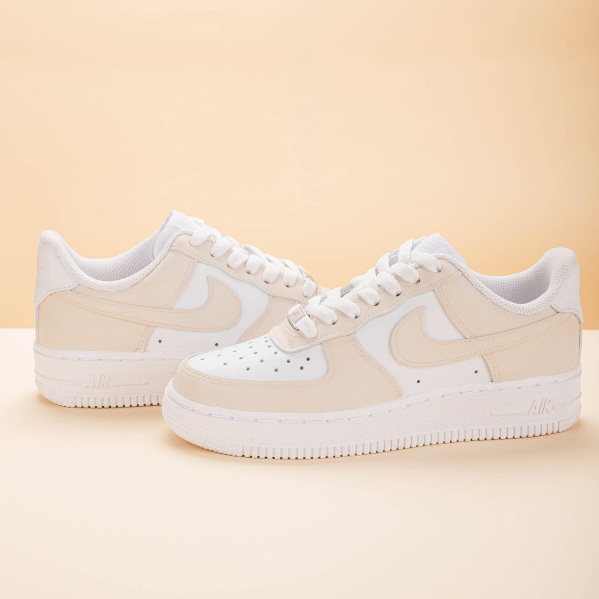 Custom Air Force 1 Unique Beige Sneakers for Your Style