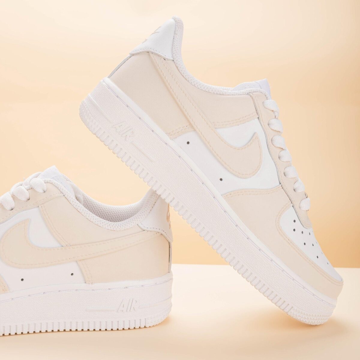 Custom Air Force 1 Unique Beige Sneakers for Your Style