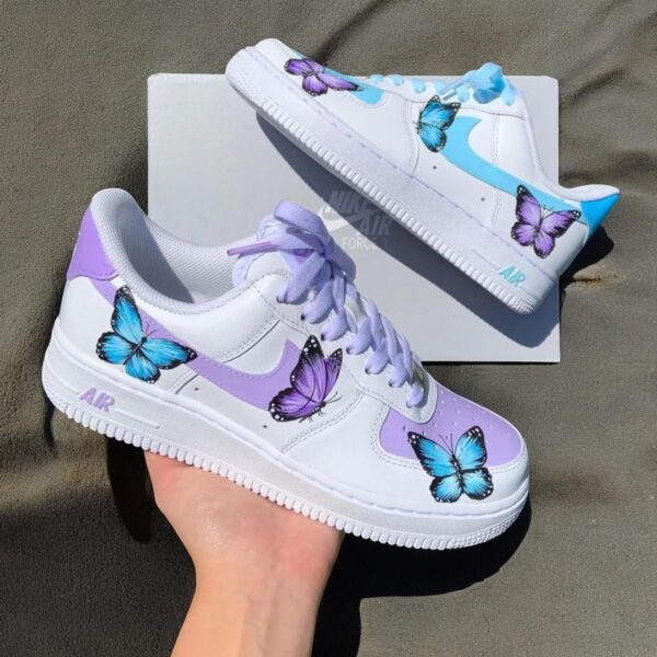 Custom Air Force 1 Wedding Shoes With Butterfly