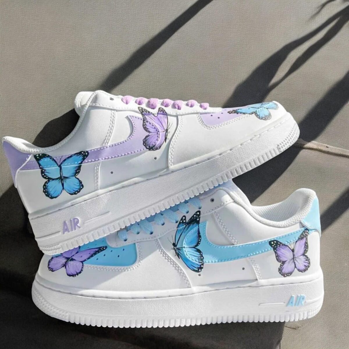 Custom Air Force 1 Wedding Shoes With Butterfly