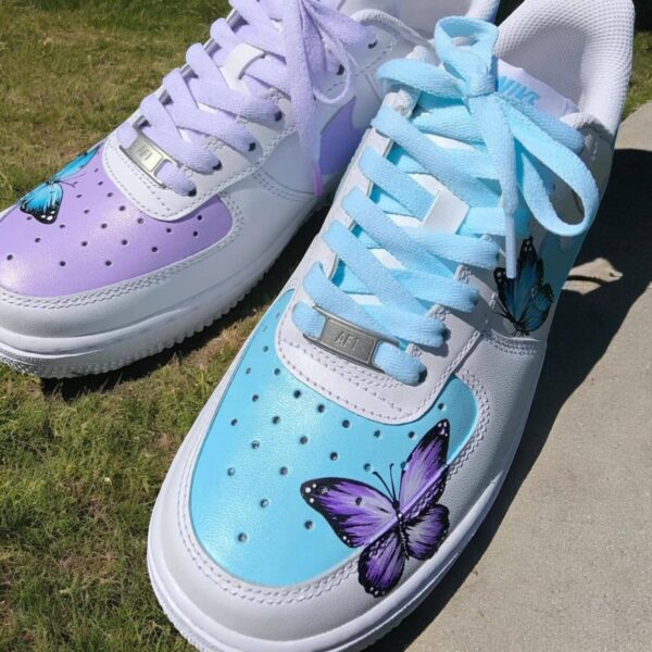 Custom Air Force 1 Wedding Shoes With Butterfly