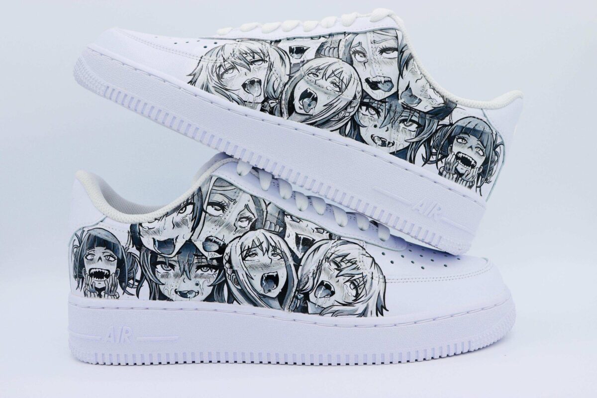 Custom Anime Nike Air Force 1 Ahegao Sneakers