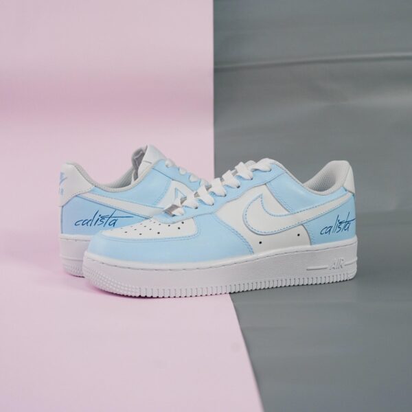 Custom Baby Blue Air Force 1 Sneakers HandPainted Your Colors