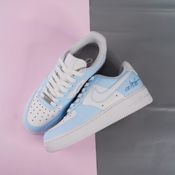 Custom Baby Blue Air Force 1 Sneakers HandPainted Your Colors