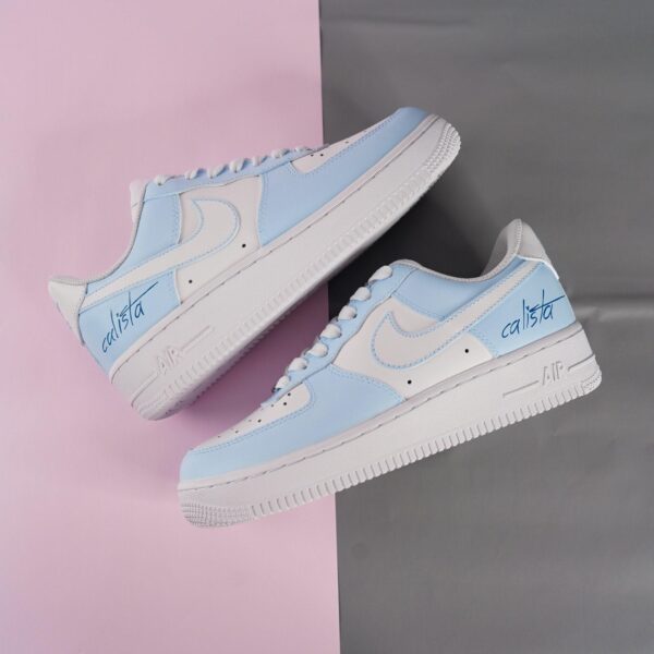 Custom Baby Blue Air Force 1 Sneakers HandPainted Your Colors