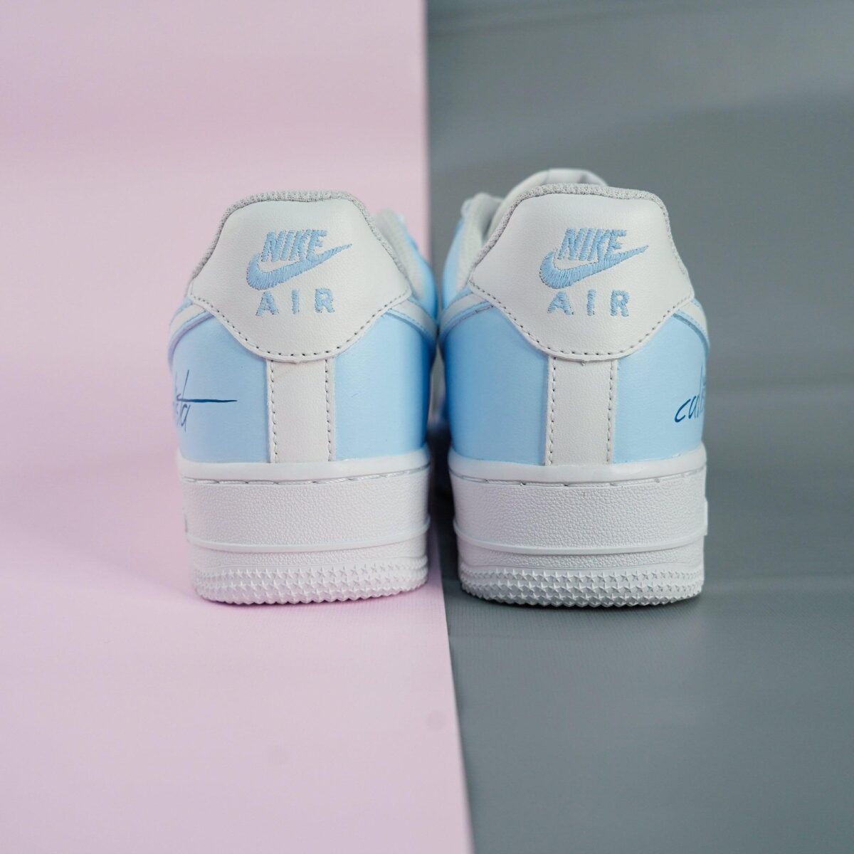 Custom Baby Blue Air Force 1 Sneakers HandPainted Your Colors