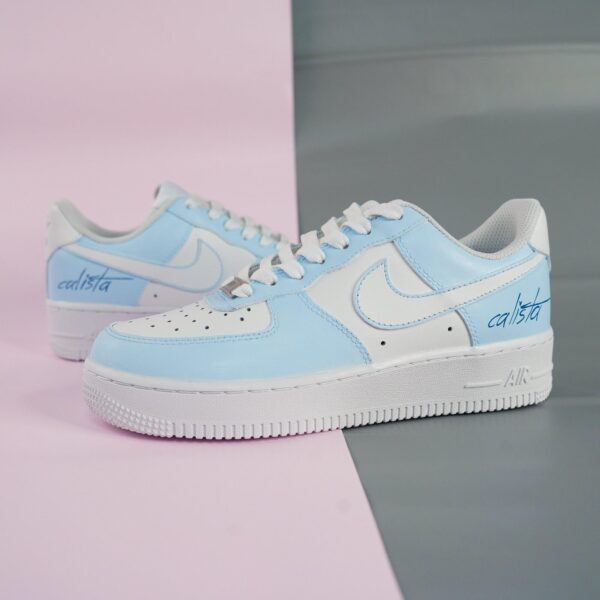 Custom Baby Blue Air Force 1 Sneakers HandPainted Your Colors