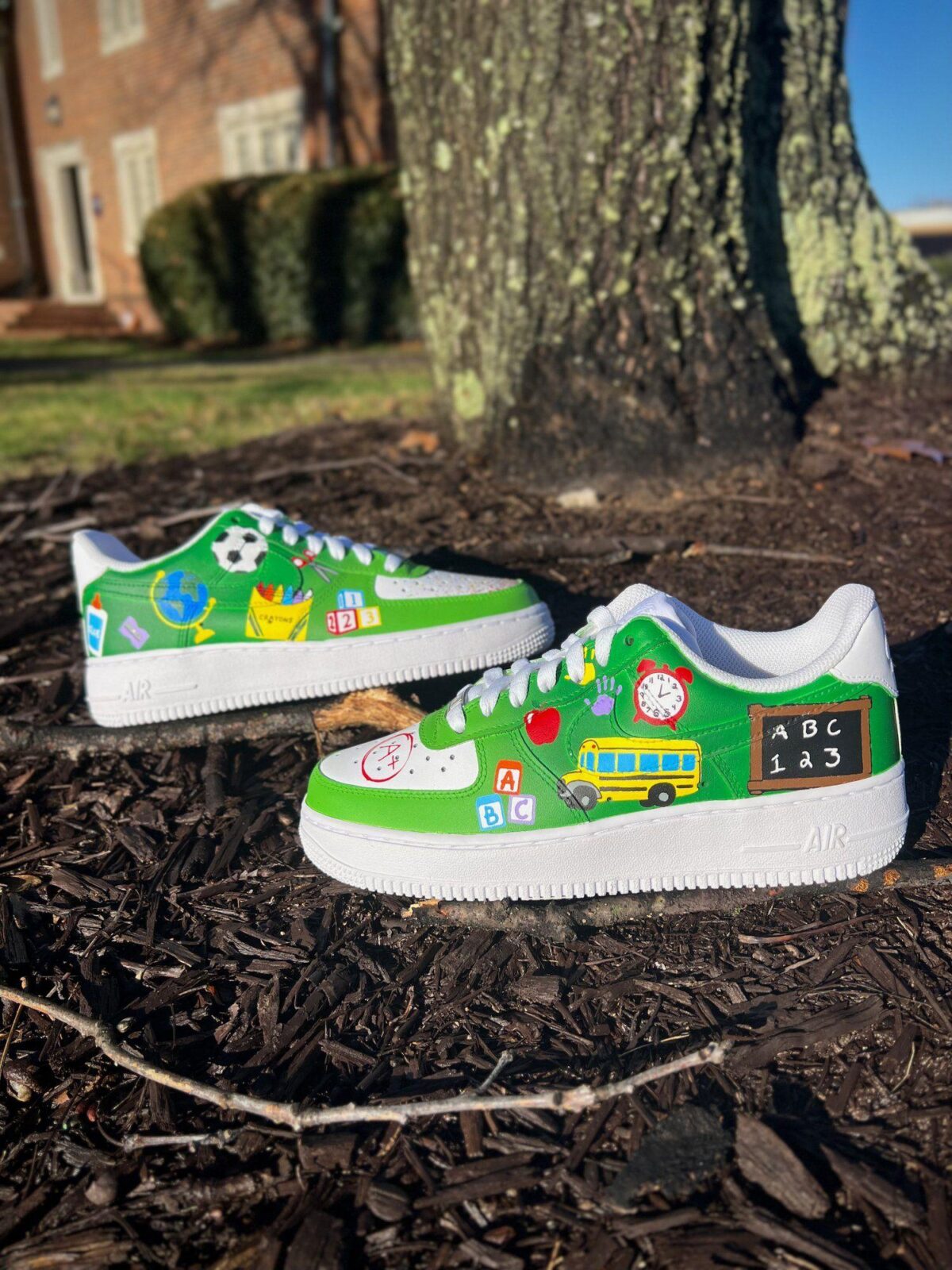 Custom Back To School Nike Air Force 1 Sneakers