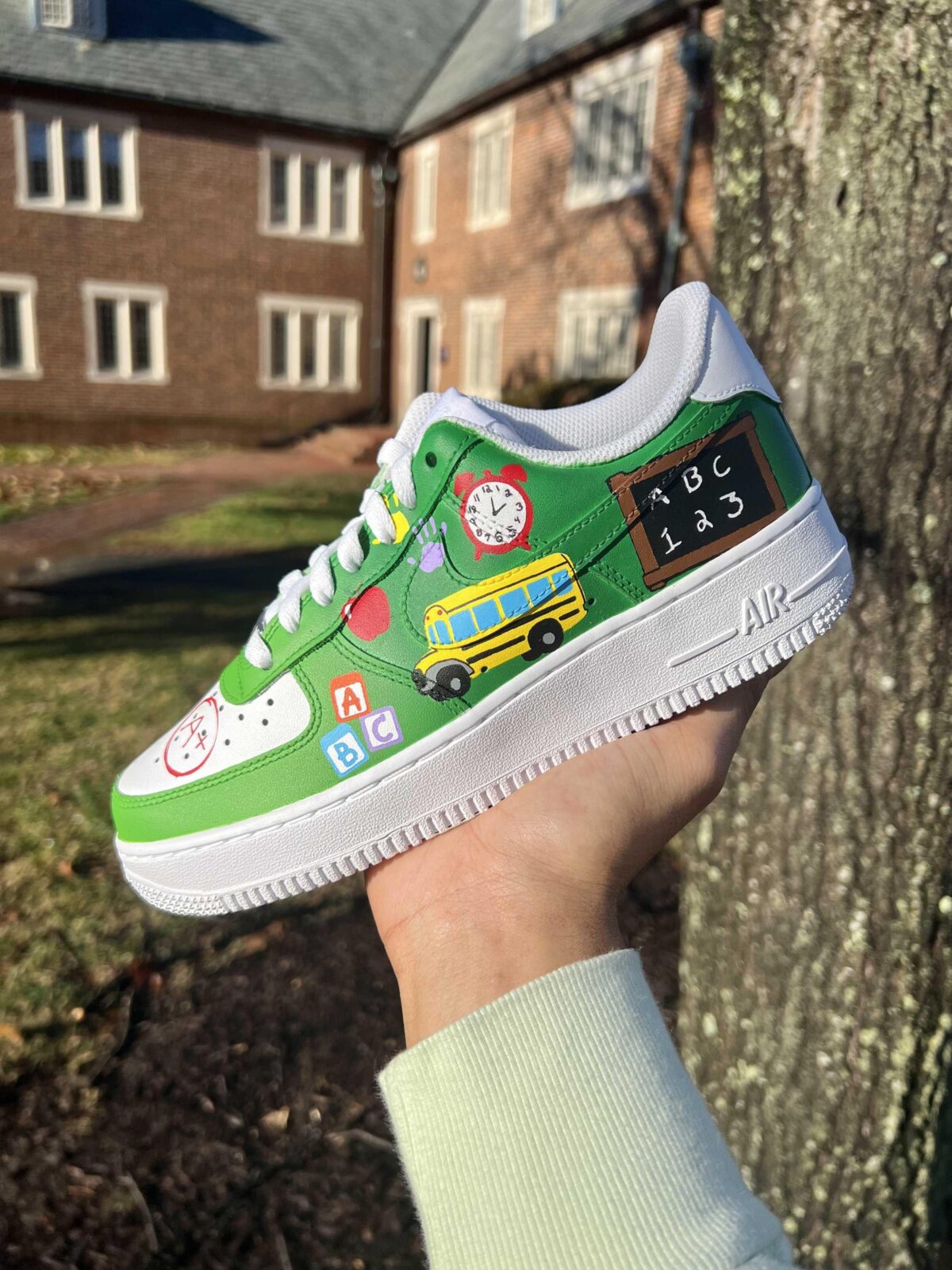 Custom Back To School Nike Air Force 1 Sneakers