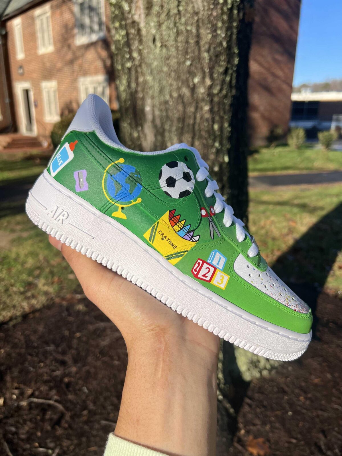 Custom Back To School Nike Air Force 1 Sneakers