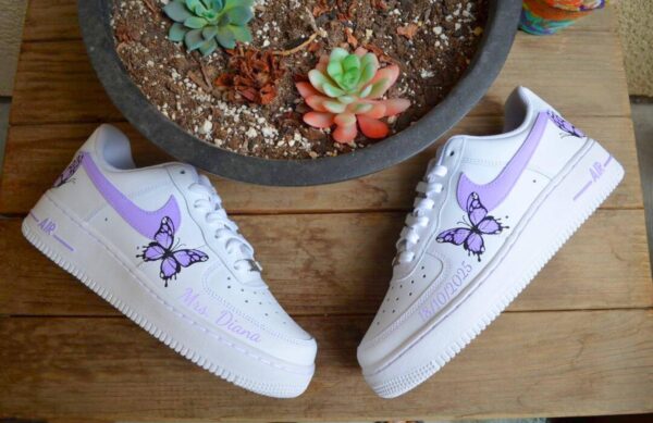 Custom Butterflies Print Air Force 1 Sneakers