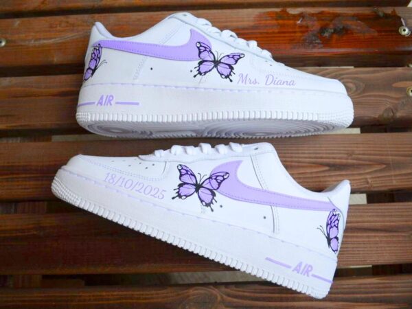 Custom Butterflies Print Air Force 1 Sneakers