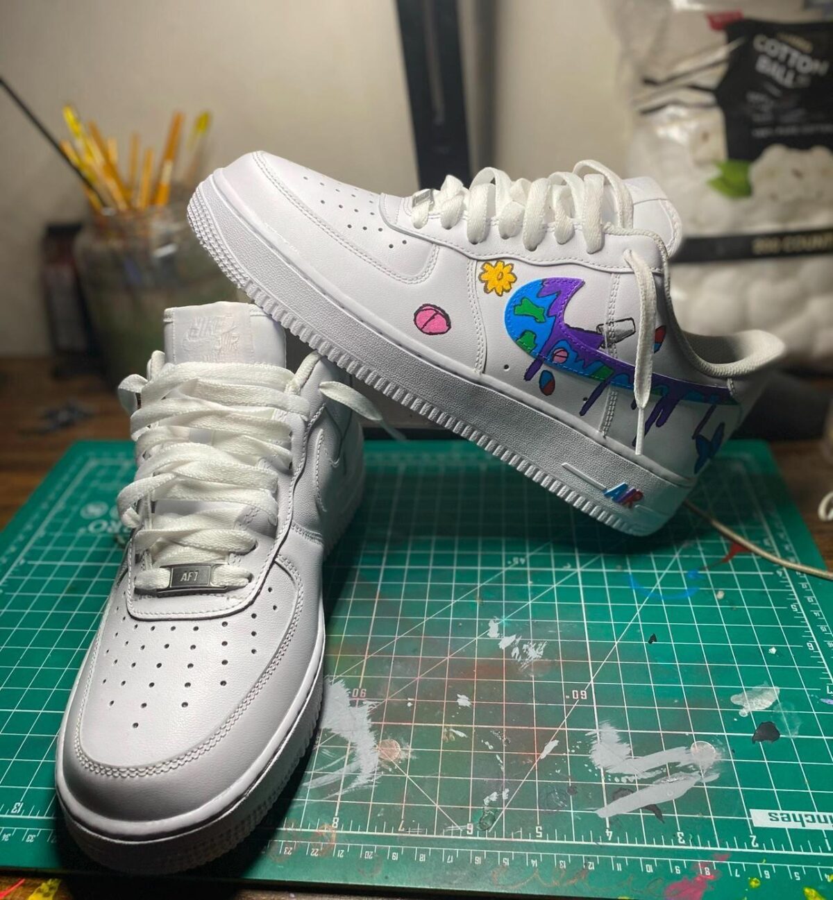 Custom Drip Juice Wrld Swoosh Air Force 1 Sneakers