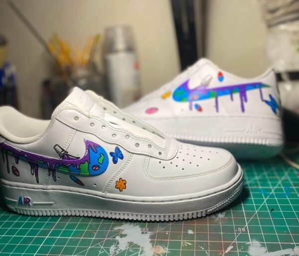 Custom Drip Juice Wrld Swoosh Air Force 1 Sneakers