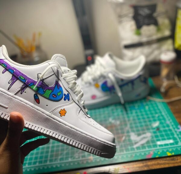 Custom Drip Juice Wrld Swoosh Air Force 1 Sneakers