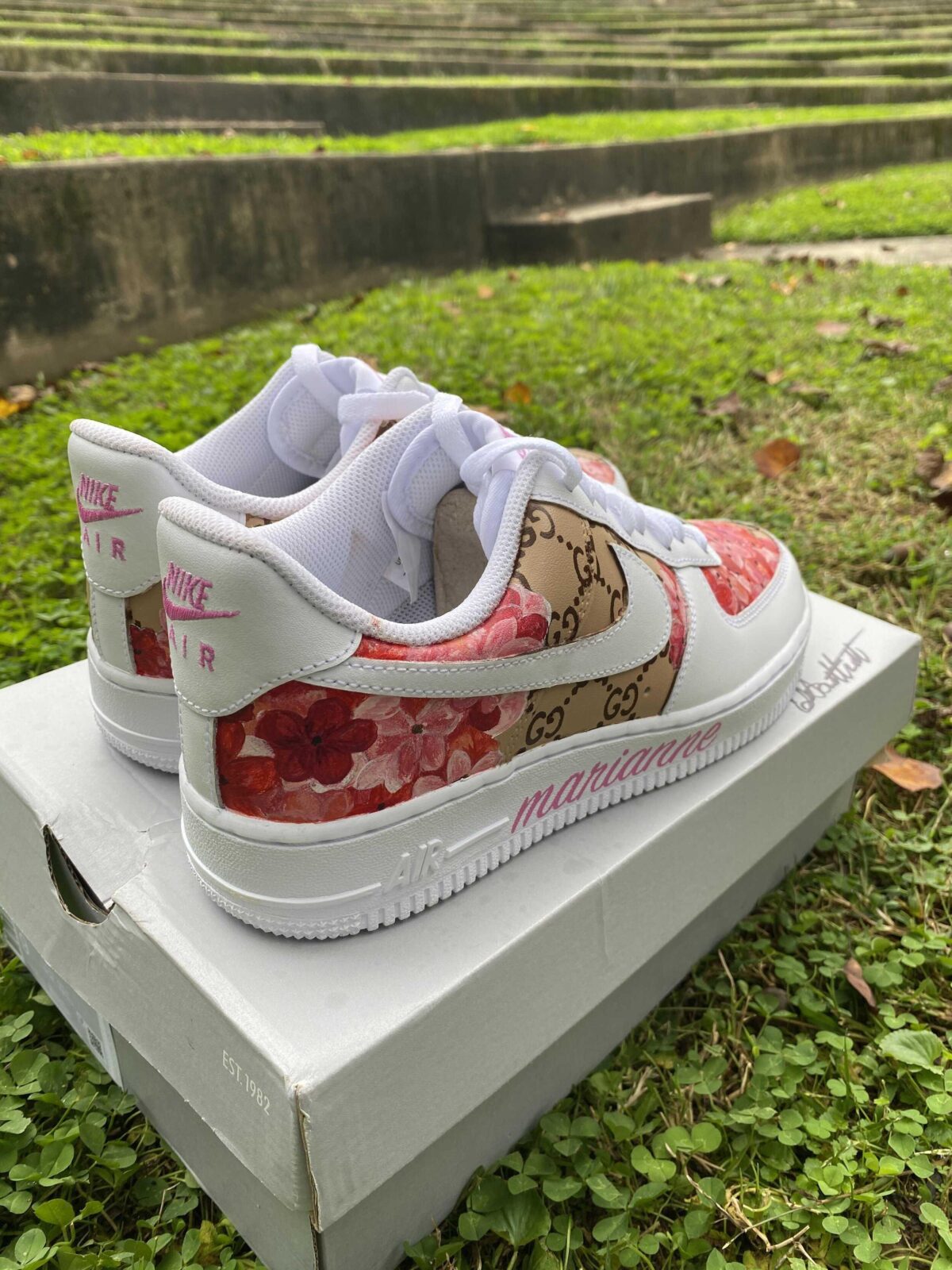 Custom Gucci Flowers Nike Air Force 1 Sneakers