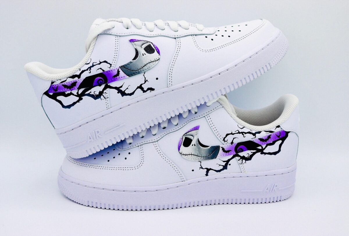 Custom Nightmare Before Christmas Nike Air Force 1 Jack & Sally