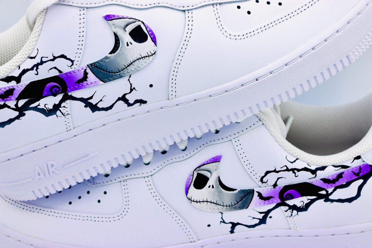 Custom Nightmare Before Christmas Nike Air Force 1 Jack & Sally