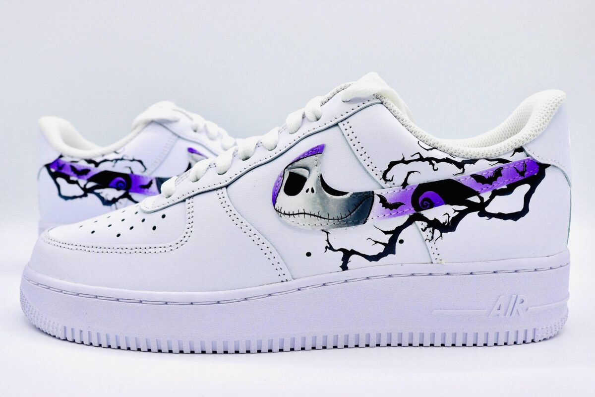 Custom Nightmare Before Christmas Nike Air Force 1 Jack & Sally