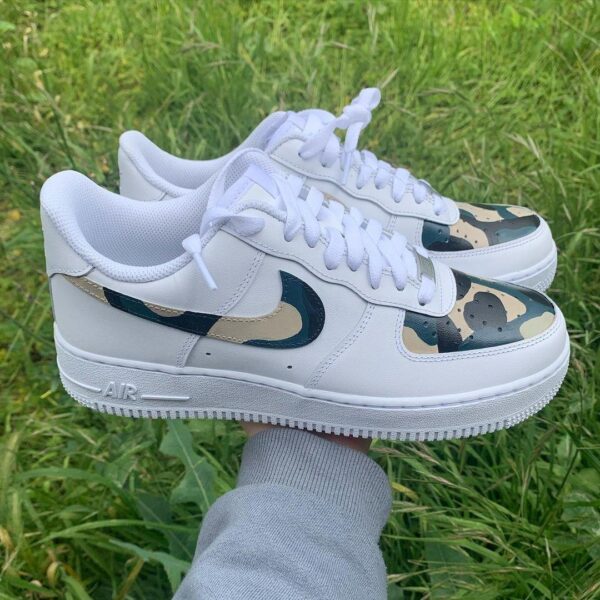 Custom Nike Air Force 1 Beige Camo Design