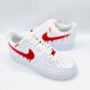 Custom Nike Air Force 1 Drip Red Swoosh