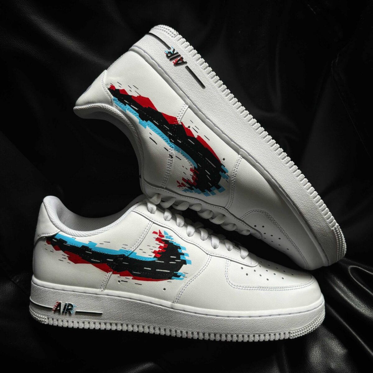 Custom Nike Air Force 1 x Glitch Sneakers