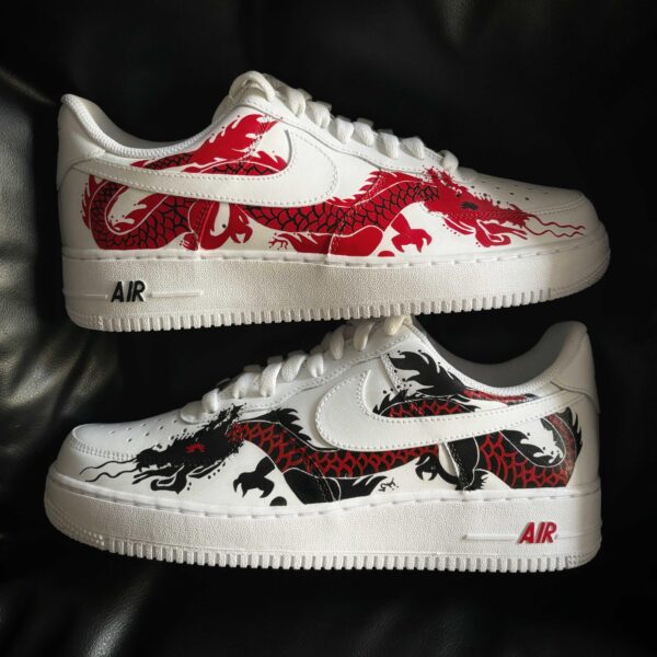 Custom Nike Air Force 1 x Mismatched Dragon