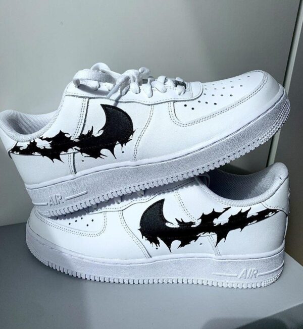 Custom Nike Air Force 1s Black Bat