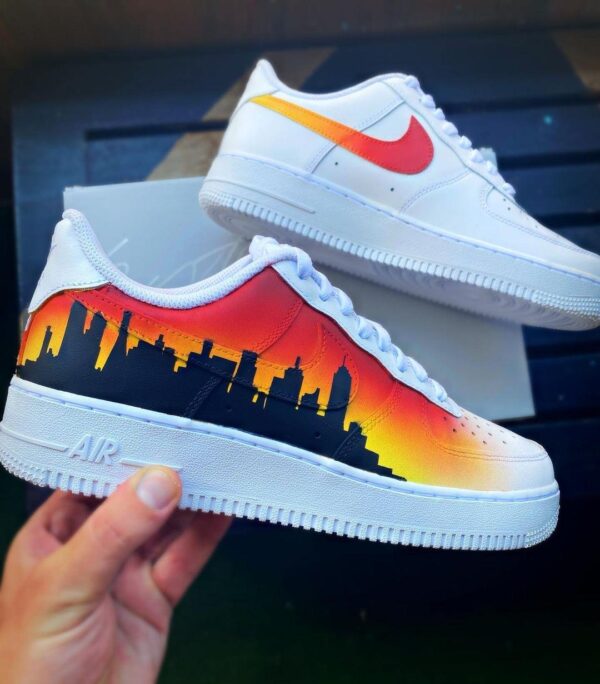 Custom Nike Air Force 1s City sunset