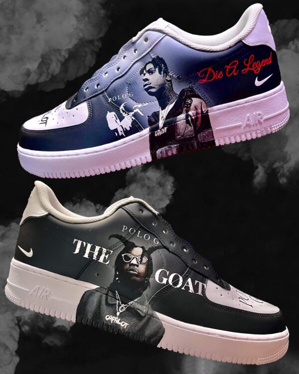 Custom Polo G Lil Capalot Nike Air Force 1 Sneakers