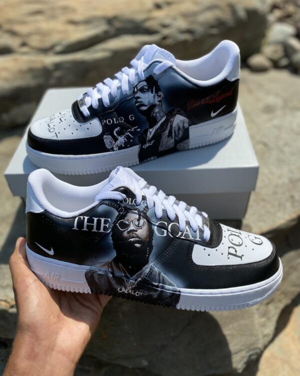 Custom Polo G Lil Capalot Nike Air Force 1 Sneakers