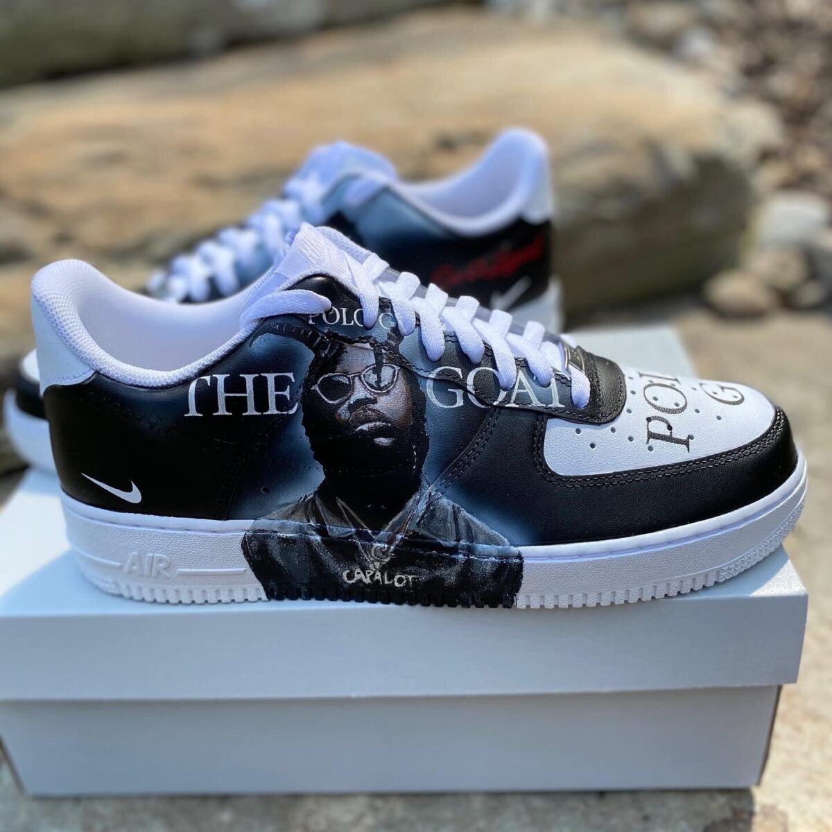 Custom Polo G Lil Capalot Nike Air Force 1 Sneakers