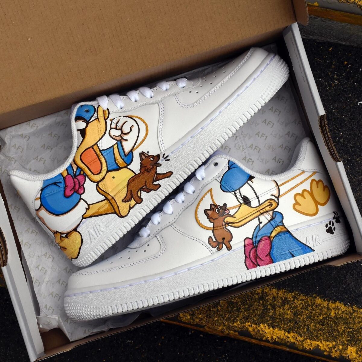 Donald Duck Anime Vibes Custom Air Force 1 Street Style Sneakers