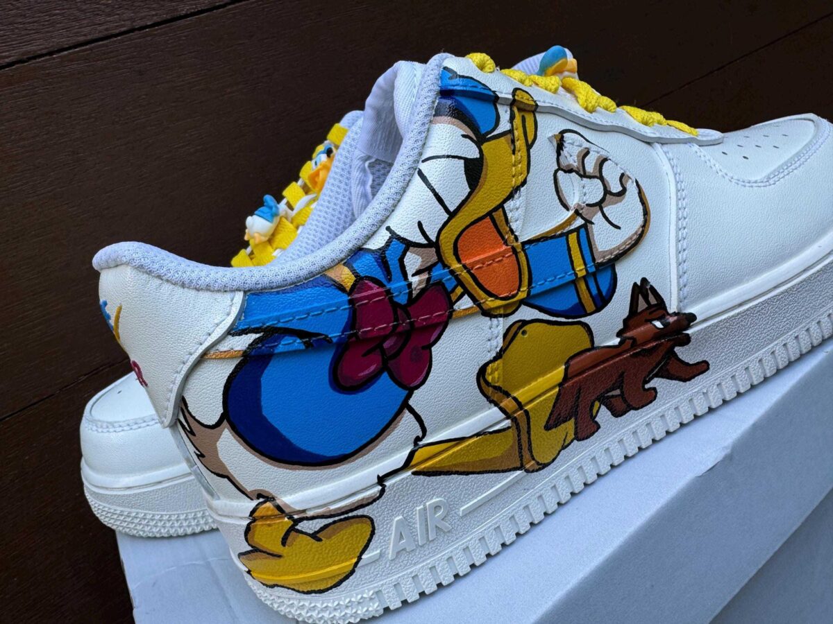 Donald Duck Anime Vibes Custom Air Force 1 Street Style Sneakers