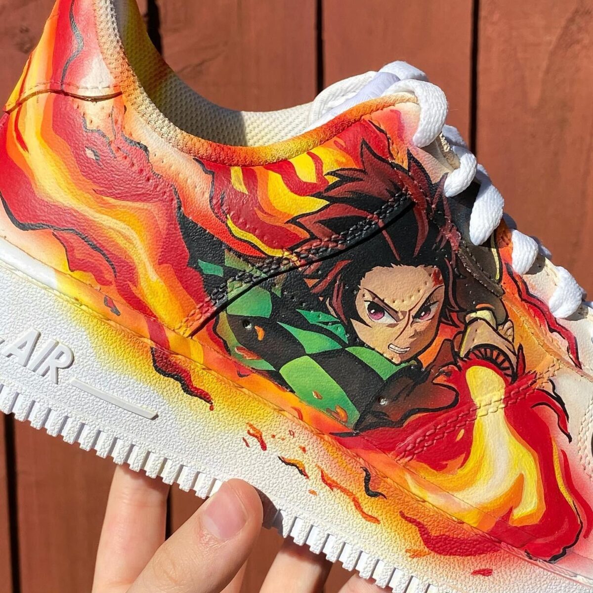 Nike Air Force 1 x Tanjiro x Zenitsu Demon Slayer Kimetsu No Yaiba