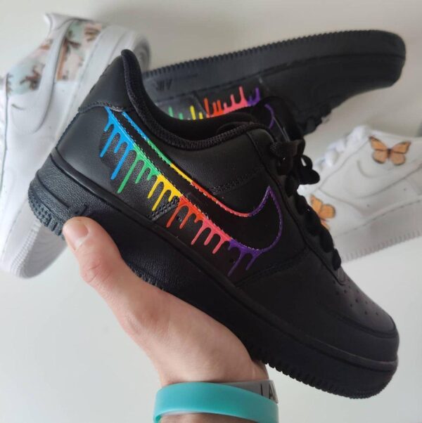 Simple Colordrip Black Nike Air Force 1s