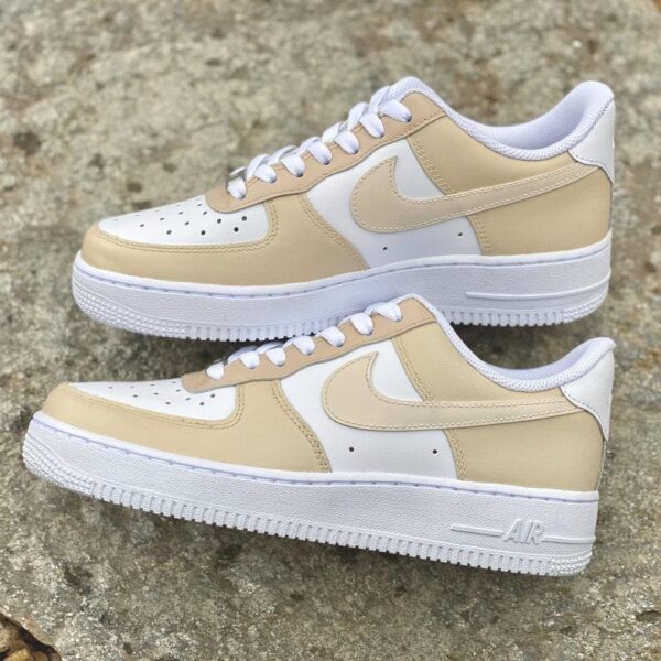 Stylish Beige Custom Air Force 1 Sneakers