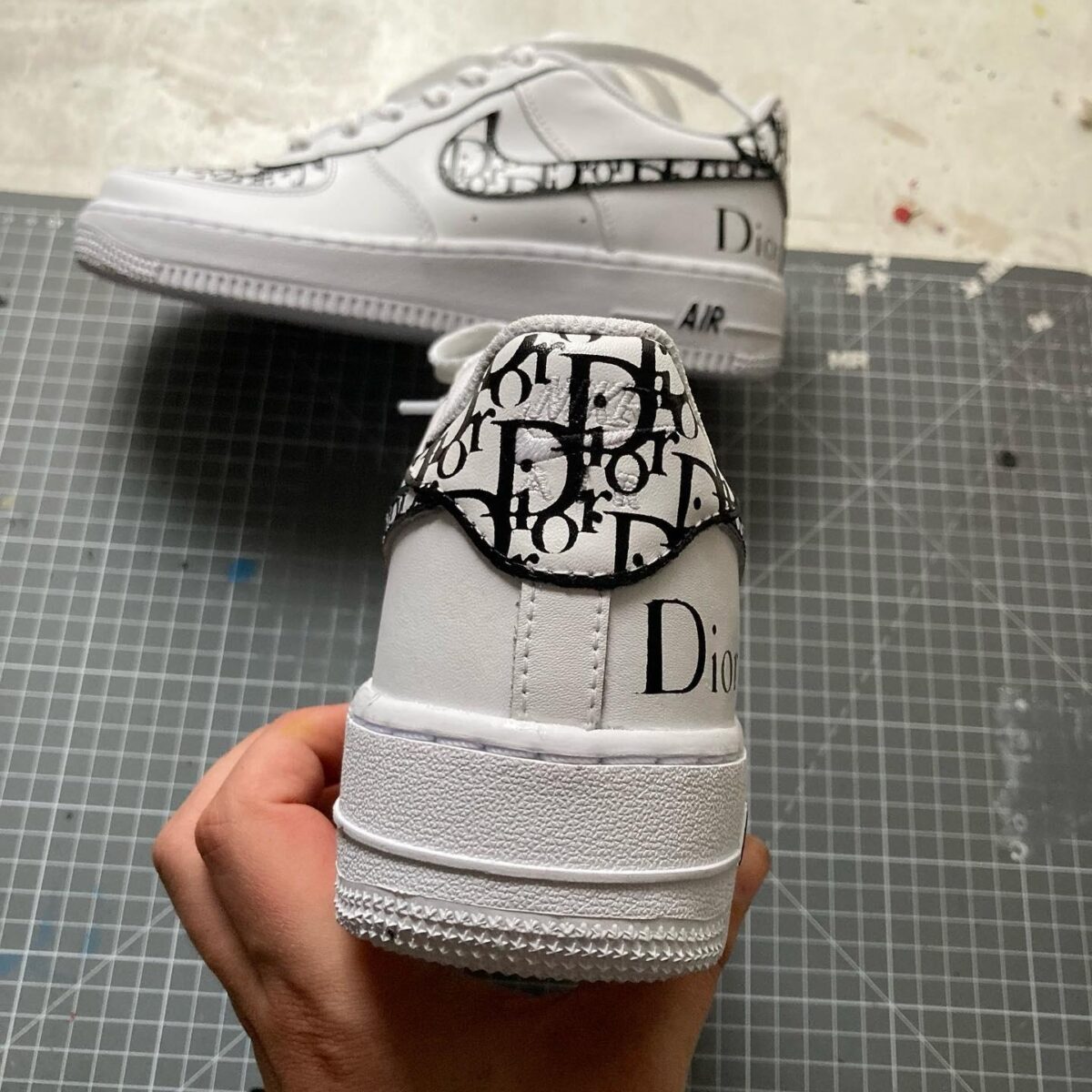 Unique Custom Air Force 1 Sleek Black Design Sneakers