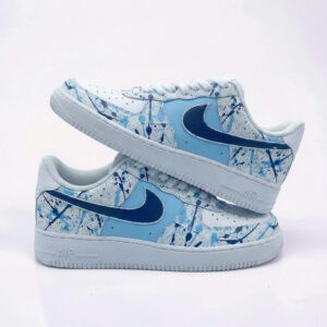 Hand-Painted Blue Splash Air Force 1